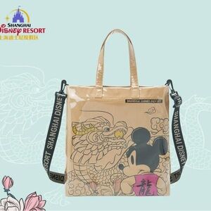 Disney Shanghai Mickey Dragon Tan Tote Bag